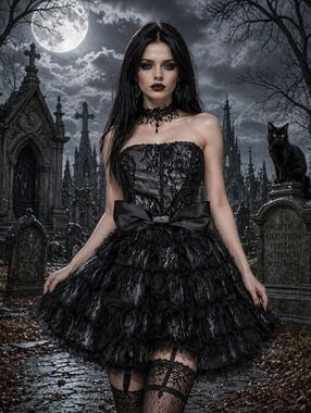 Dolls Kill Goth Gray Black Lace Unholy Mystical Transformation Mini Dress S